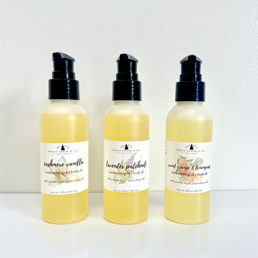 Moisturizing dry body oil