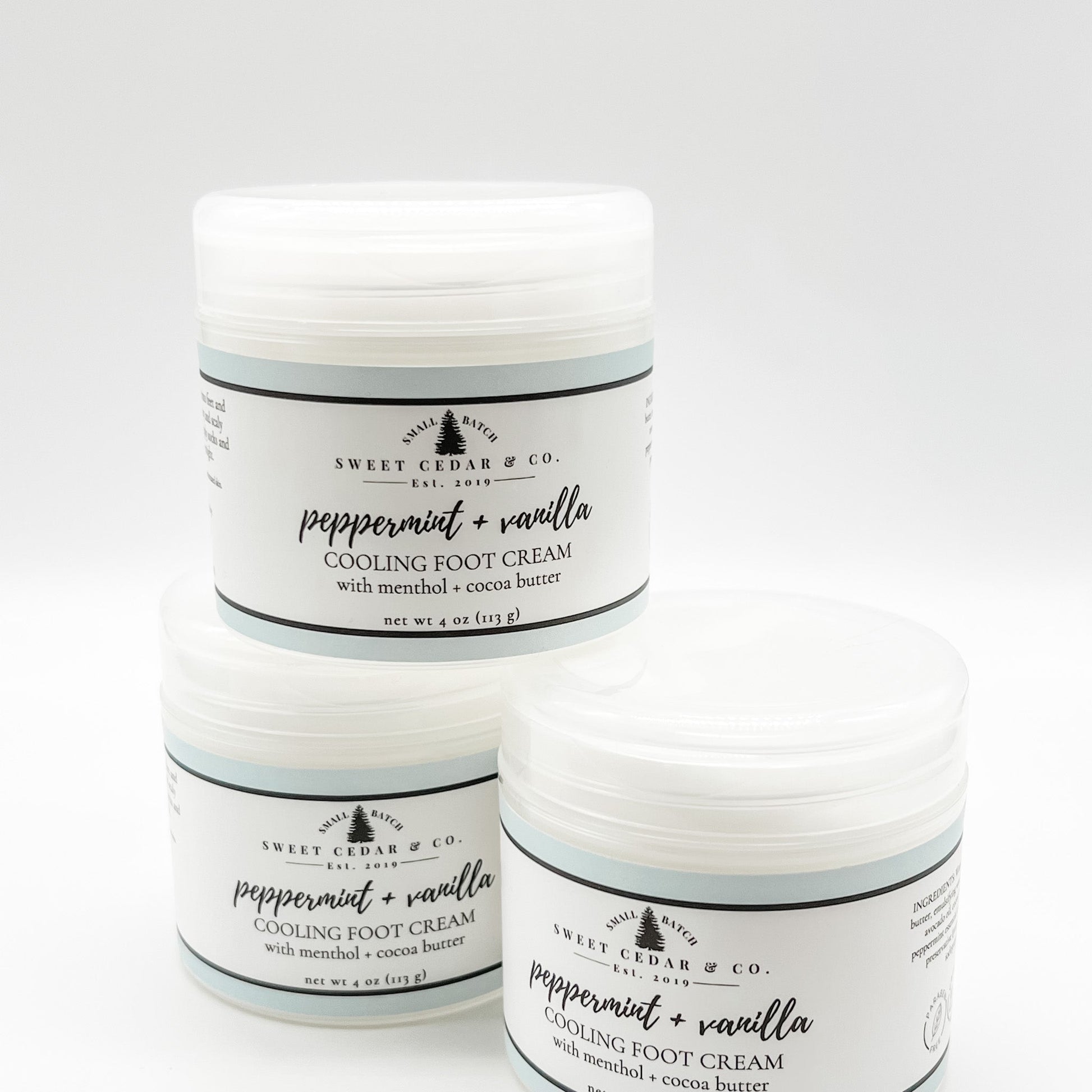 peppermint + vanilla cooling foot cream - Sweet Cedar